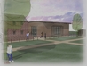 Proposed 3D Plan showing view at rear leading to Exit & Educational Building