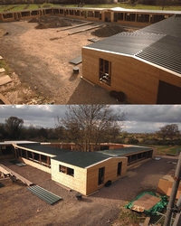 Aviaries awaiting wire fronts & doors, Garden area infront toalso be completed over time.